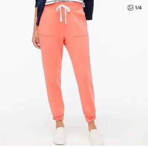 J.Crew Coral Pink Joggers Size L Cotton Blend Drawstring Sweatpants #64